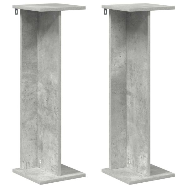 Стойка за растения 2 pcs Бетонно Сиво 25 x 25,5 x 80,5 см