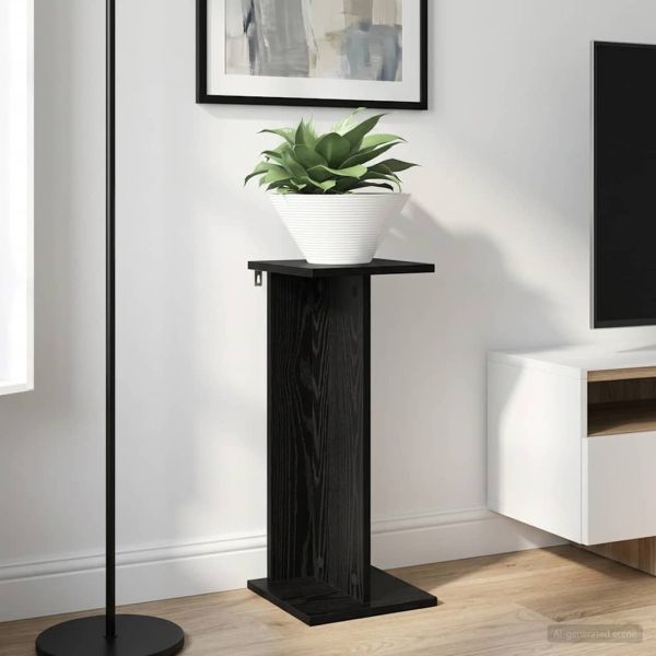 Стойка за растения 2 pcs Черен Дъб 25 x 25,5 x 60,5 см