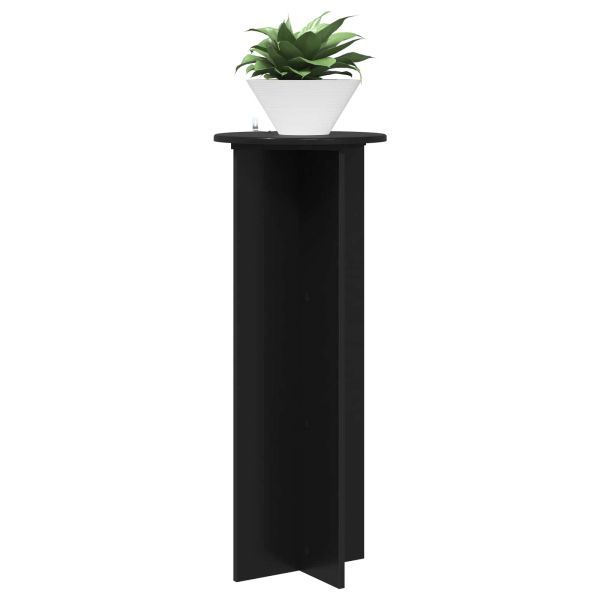 Стойка за растения 2 pcs Черно Ø40 x 100 см Инженерна дървесина