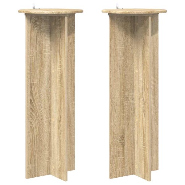 Стойка за растения 2 pcs Дъб сонома Ø40 x 100 см