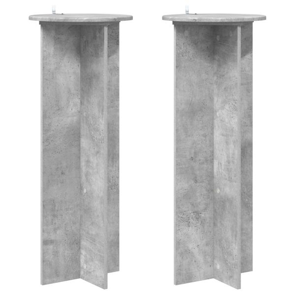 Стойка за растения 2 pcs Бетонно сиво Ø40 x 100 см