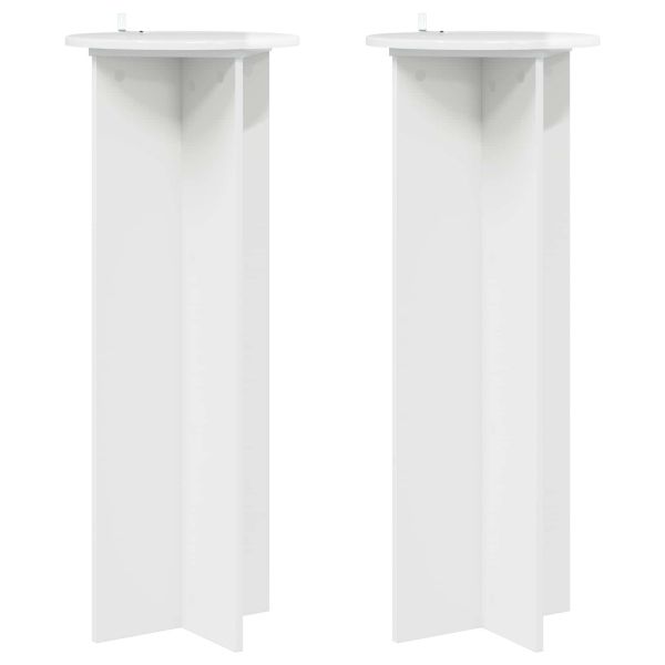 Стойка за растения 2 pcs Бял гланц Ø40 x 100 см