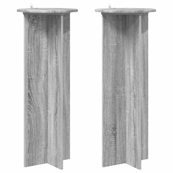 Стойка за растения 2 pcs Сива сонома Ø40 x 100 см