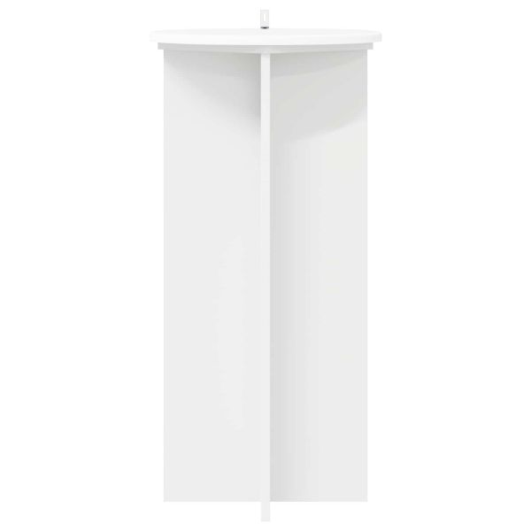 Стойка за растения 2 pcs Бяло Ø40 x 80 см Инженерна дървесина