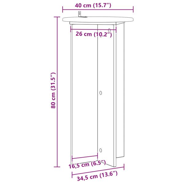Стойка за растения 2 pcs Бяло Ø40 x 80 см Инженерна дървесина