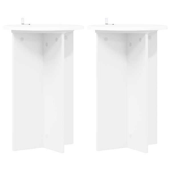 Стойка за растения 2 pcs Бяло Ø40 x 60 см Инженерна дървесина