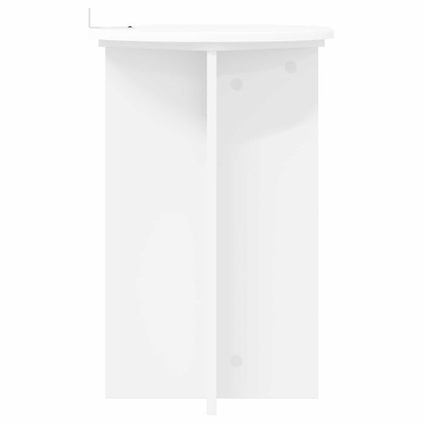Стойка за растения 2 pcs Бяло Ø40 x 60 см Инженерна дървесина