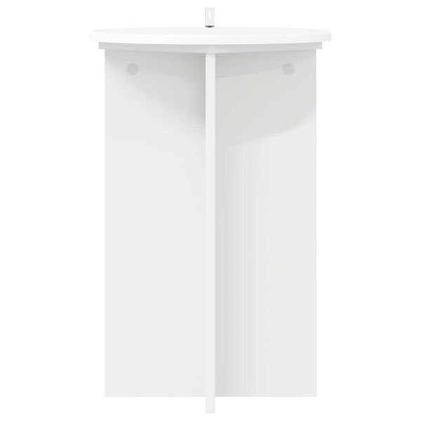 Стойка за растения 2 pcs Бяло Ø40 x 60 см Инженерна дървесина