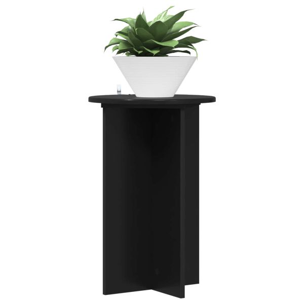 Стойка за растения 2 pcs Черно Ø40 x 60 см Инженерна дървесина