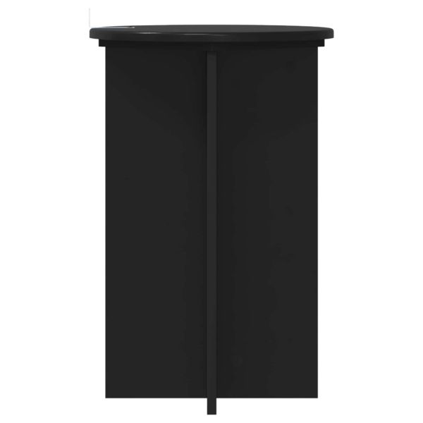 Стойка за растения 2 pcs Черно Ø40 x 60 см Инженерна дървесина