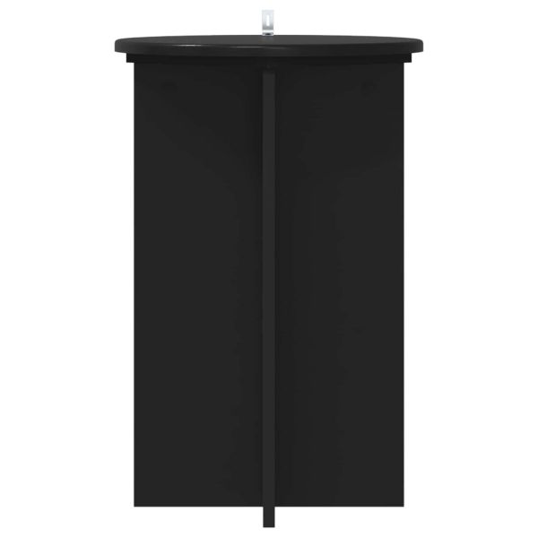 Стойка за растения 2 pcs Черно Ø40 x 60 см Инженерна дървесина