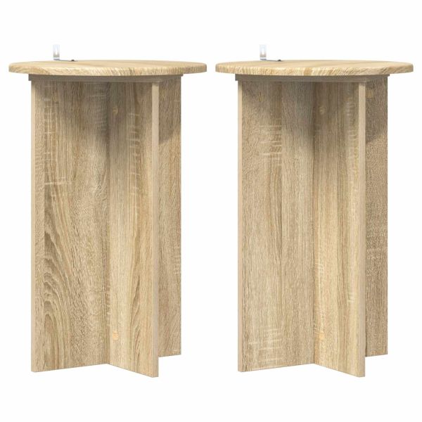 Стойка за растения 2 pcs Дъб сонома Ø40 x 60 см