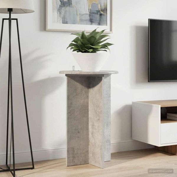 Стойка за растения 2 pcs Бетонно сиво Ø40 x 60 см