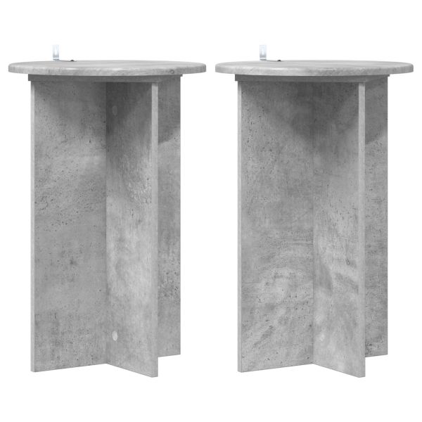 Стойка за растения 2 pcs Бетонно сиво Ø40 x 60 см