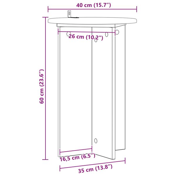 Стойка за растения 2 pcs Бетонно сиво Ø40 x 60 см
