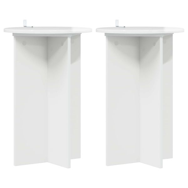 Стойка за растения 2 pcs Бял гланц Ø40 x 60 см