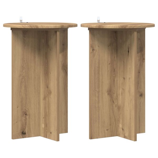 Стойка за растения 2 pcs Дъб артизан Ø40 x 60 см