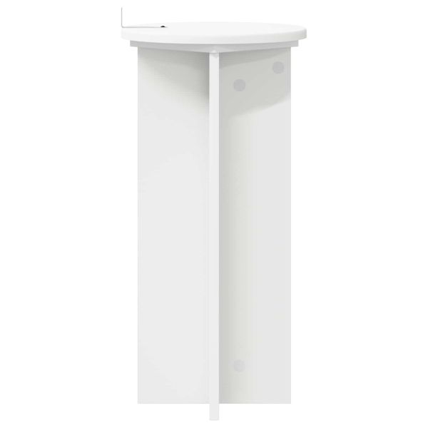 Стойка за растения 2 pcs Бяло Ø29,5 x 60 см Инженерна дървесина