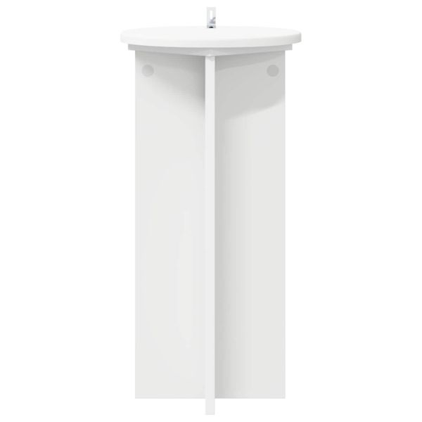 Стойка за растения 2 pcs Бяло Ø29,5 x 60 см Инженерна дървесина