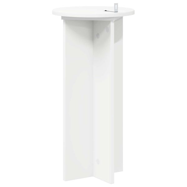Стойка за растения 2 pcs Бяло Ø29,5 x 60 см Инженерна дървесина