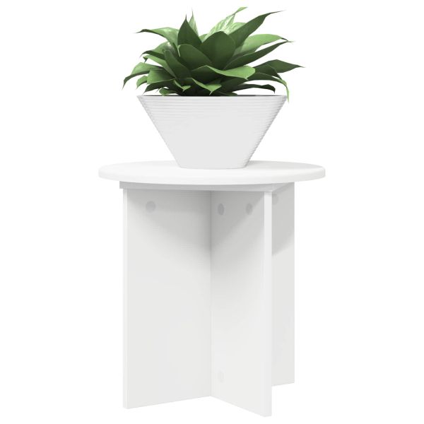 Стойка за растения 2 pcs Бяло Ø40 x 40 см Инженерна дървесина