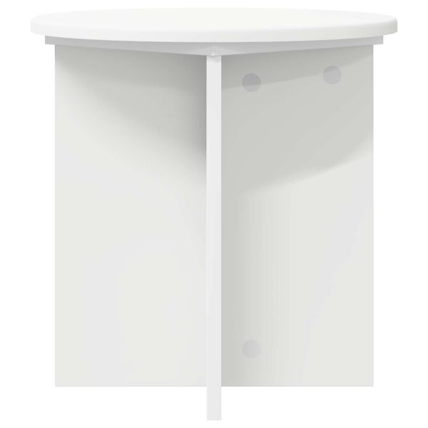 Стойка за растения 2 pcs Бяло Ø40 x 40 см Инженерна дървесина
