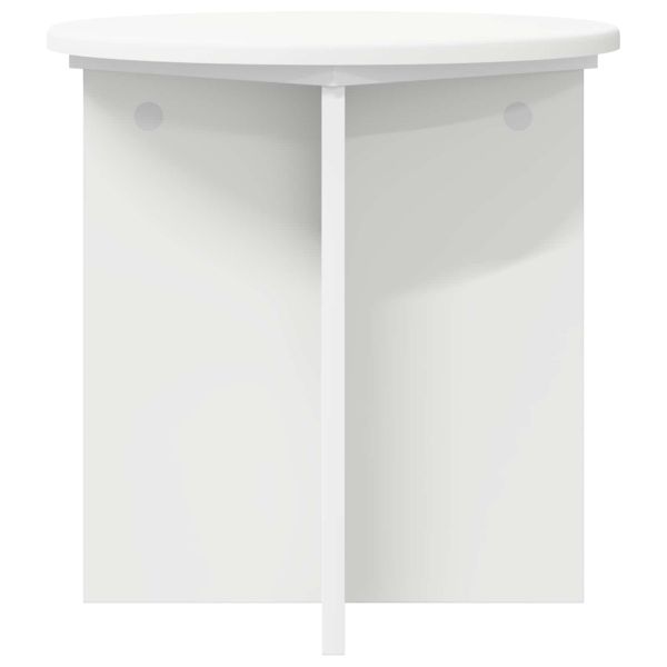 Стойка за растения 2 pcs Бяло Ø40 x 40 см Инженерна дървесина