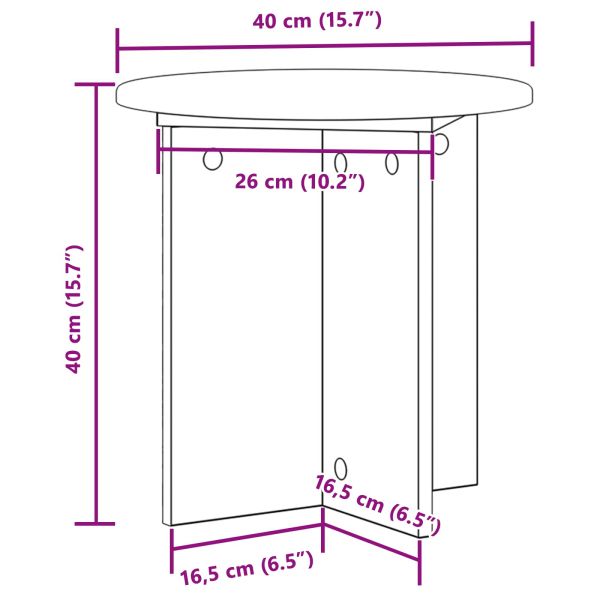 Стойка за растения 2 pcs Бяло Ø40 x 40 см Инженерна дървесина
