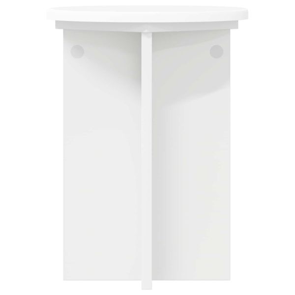 Стойка за растения 2 pcs Бяло Ø29,5 x 40 см Инженерна дървесина