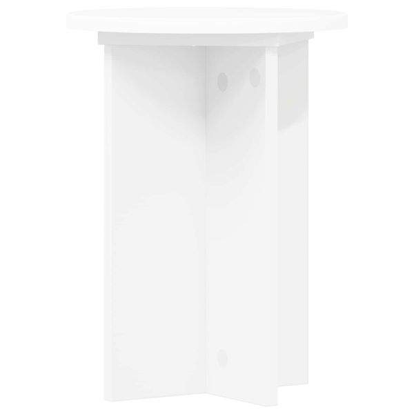 Стойка за растения 2 pcs Бяло Ø29,5 x 40 см Инженерна дървесина
