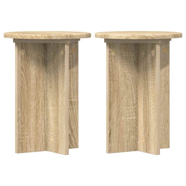 Стойка за растения 2 pcs Дъб сонома Ø29,5 x 40 см