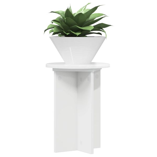 Стойка за растения 2 pcs Бял гланц Ø29,5 x 40 см