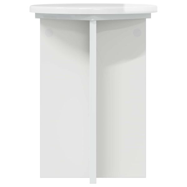 Стойка за растения 2 pcs Бял гланц Ø29,5 x 40 см