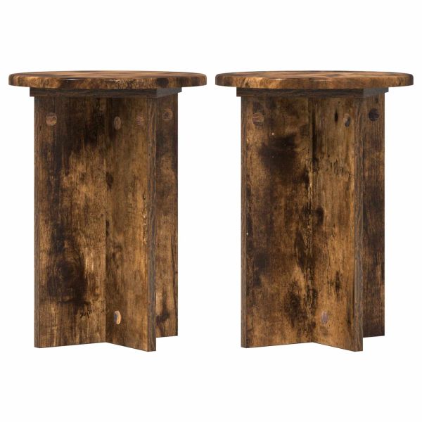 Стойка за растения 2 pcs Опушен дъб Ø29,5 x 40 см