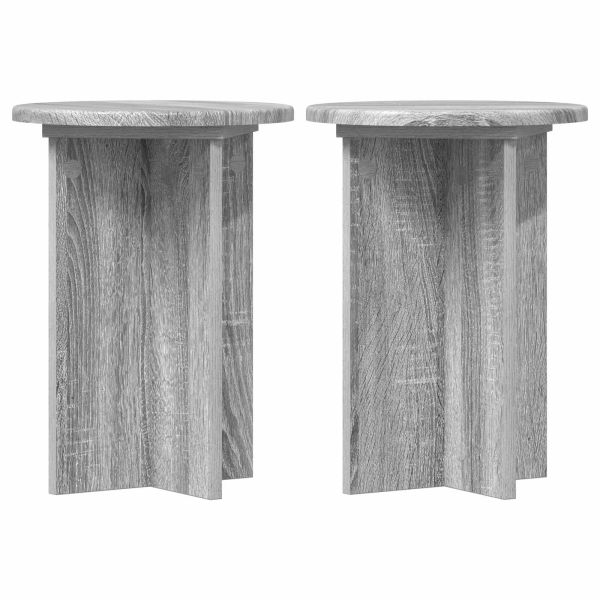 Стойка за растения 2 pcs Сива сонома Ø29,5 x 40 см