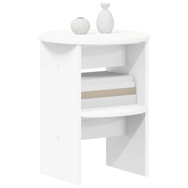 Страничен шкаф 2 pcs Бял Ø40 x 50 см Инженерен дървен материал