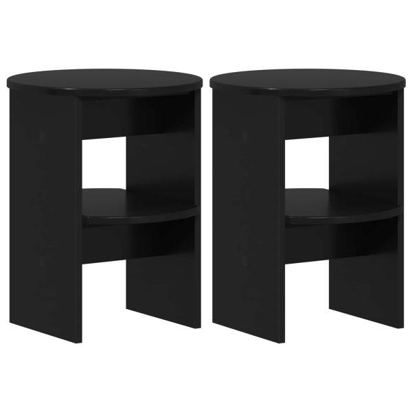 Страничен шкаф 2 pcs Черен Ø40 x 50 см