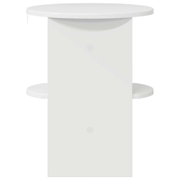 Страничен шкаф 2 pcs Висок Гланцов Бял Ø40 x 50 см