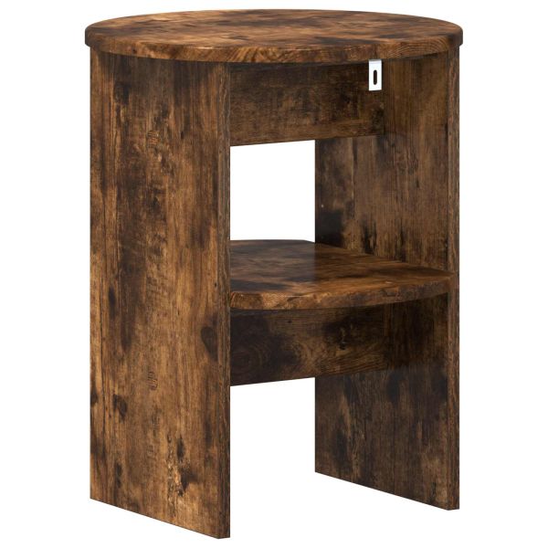 Страничен шкаф 2 pcs Пушена Дъб Ø40 x 50 см