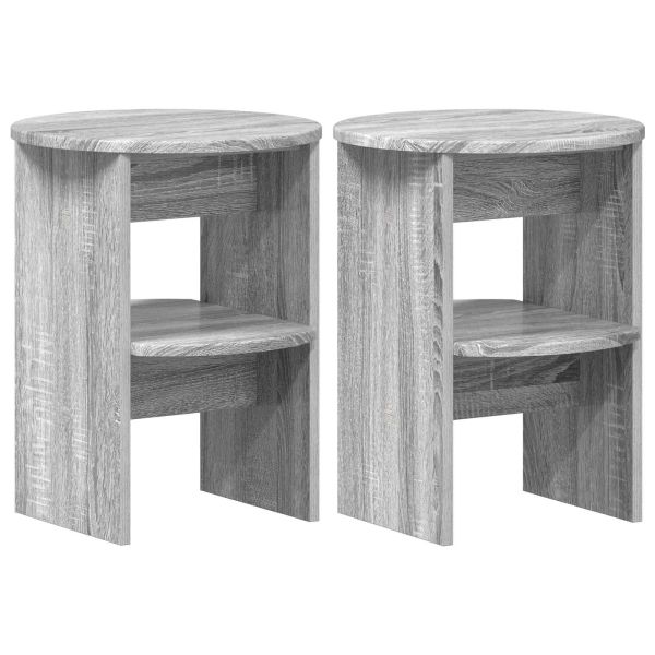 Страничен шкаф 2 pcs Сиво Сонома Ø40 x 50 см