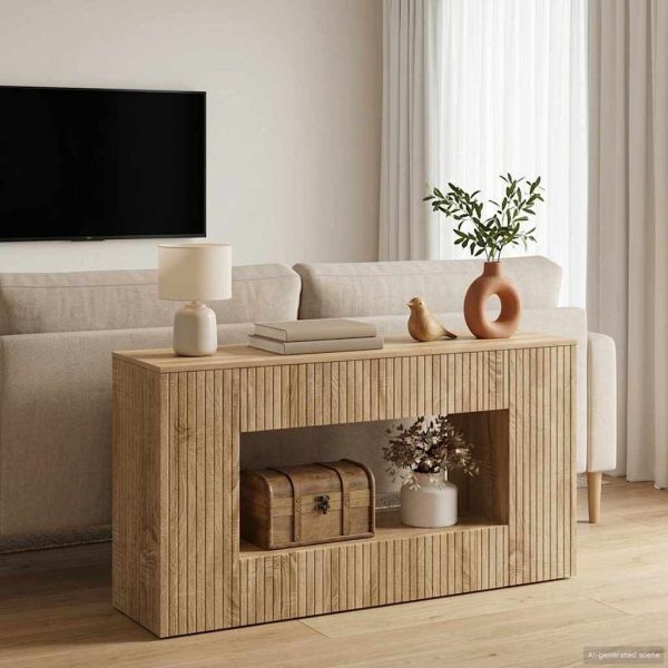 Конзолна маса На райета Сонома дъб 101 x 29 x 74 см