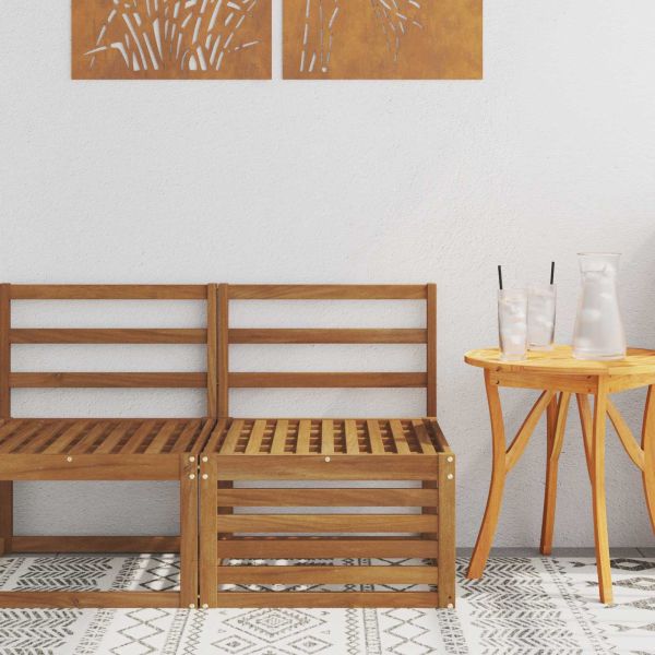 Среден диван за открито Солидно акациево дърво Естествен