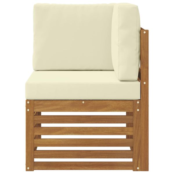 Външен ъглов диван Солидно акациево дърво Естествен