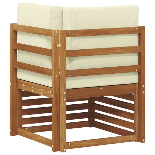 Външен ъглов диван Солидно акациево дърво Естествен