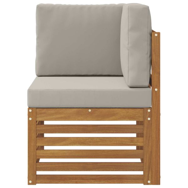 Външен ъглов диван Солидно акациево дърво Естествен