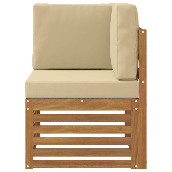 Външен ъглов диван Солидно акациево дърво Естествен