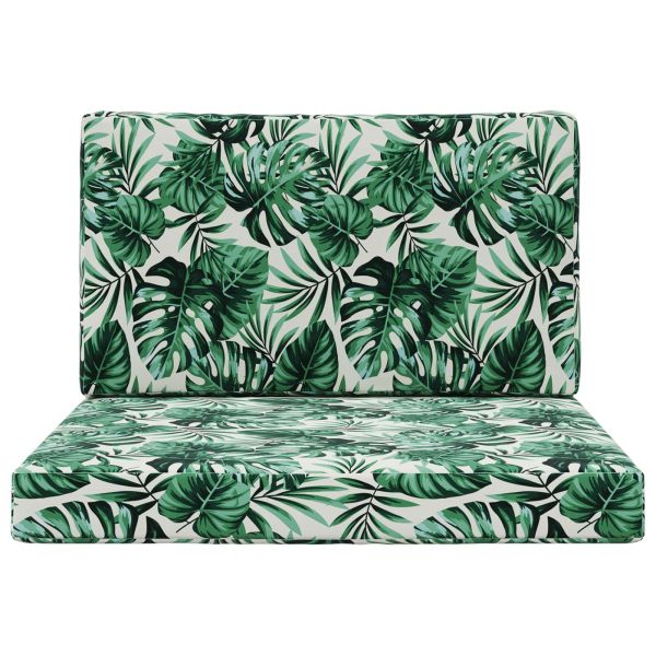 Възглавница за диван на открито 2 pcs Мотив с листа Полиестер