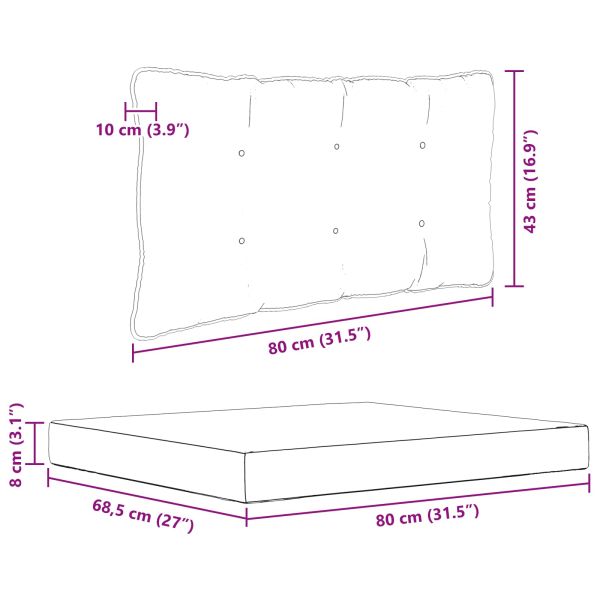 Възглавница за диван на открито 2 pcs Тюркоаз Полиестер