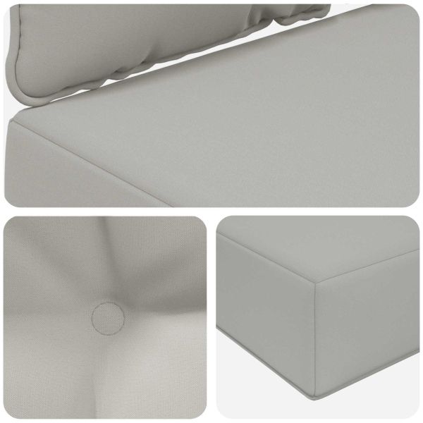 Възглавница за диван на открито 3 pcs Сив Полиестер