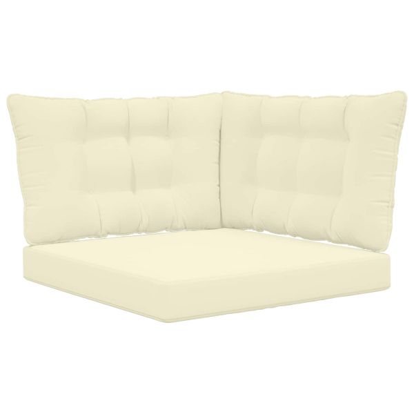 Възглавница за диван на открито 3 pcs Крем Полиестер